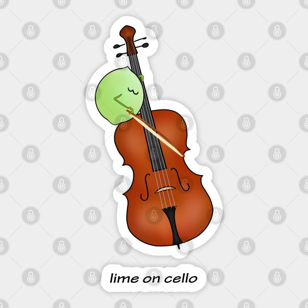 lime on cello Sticker by shackledlettuce